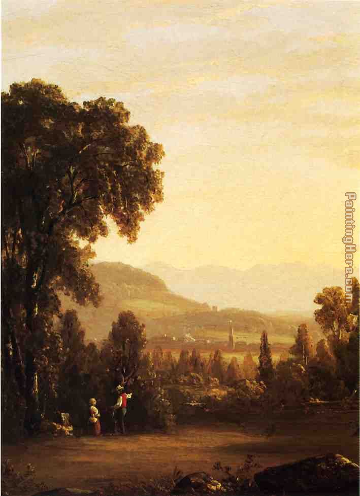 Landscape with Village in the Distance painting - Sanford Robinson Gifford Landscape with Village in the Distance art painting